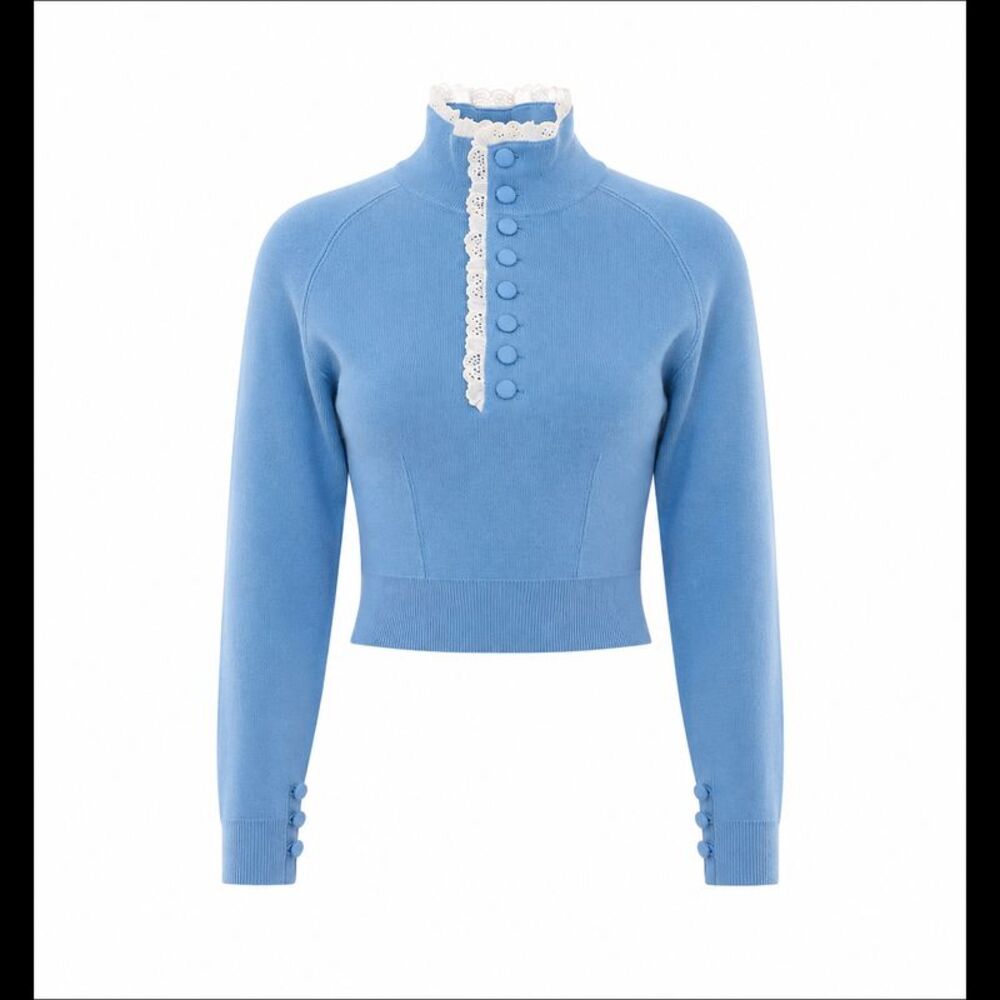 Chloe' Women Lace And Wool Knit Sweater